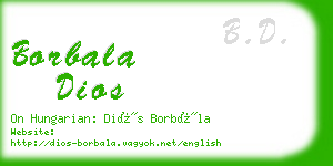 borbala dios business card